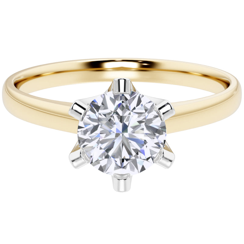 IGI Certified Natural Diamond Solitaire Ring 14K Yellow Gold 1.12 Carats