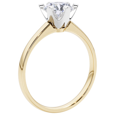 IGI Certified Natural Diamond Solitaire Ring 14K Yellow Gold 1 Carat