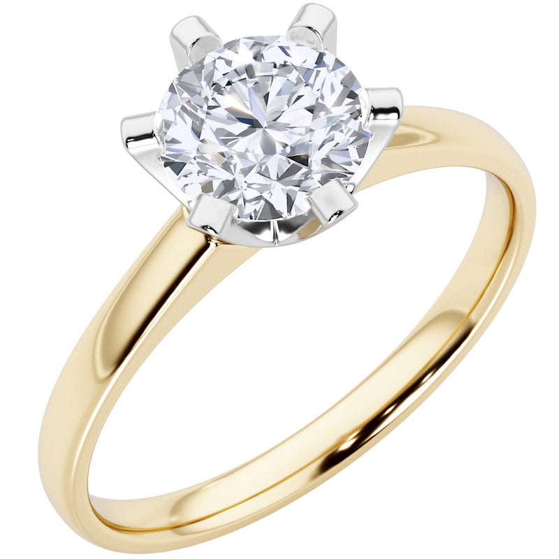 IGI Certified Natural Diamond Solitaire Ring 14K Yellow Gold 1 Carat