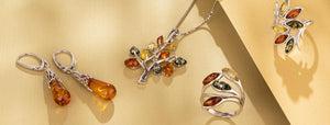 Real natural amber gemstone jewelry
