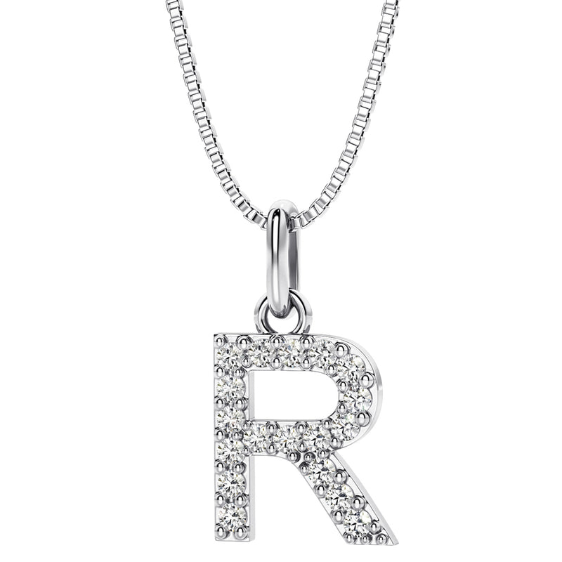 Letter A to Z Lab Grown Diamond Alphabet Initial Pendant Necklace ...