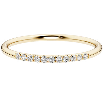 Diamond 11-Stone Orion Ring Band 14K Yellow Gold Plated Sterling Silver