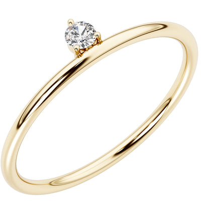Diamond Wisp Stackable Ring 14K Yellow Gold Plated Sterling Silver