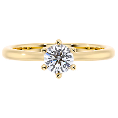 Peora Lab Grown Diamond Ring Cathedral Solitaire 14 K Yellow Gold