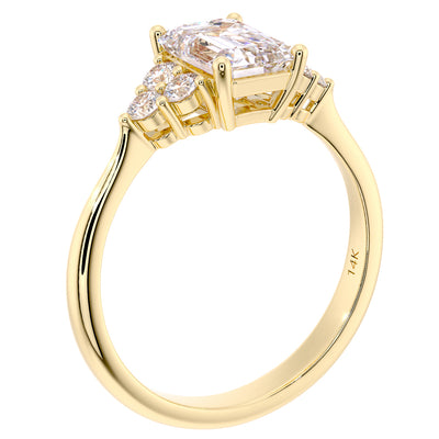 Peora Lab Grown Diamond Ring Solitaire 14 K Yellow Gold