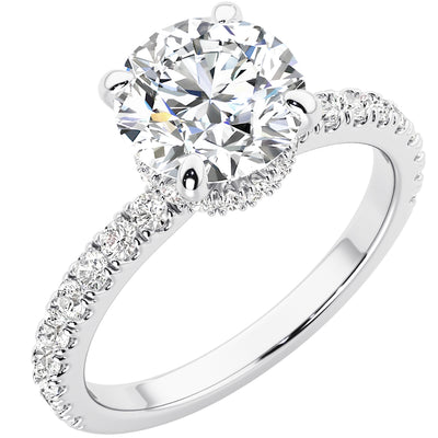 IGI Certified 2 Carats Lab Grown Diamond Engagement Ring Pave Set 14K Gold