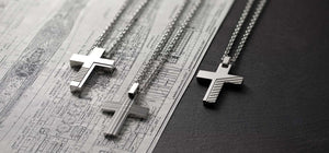 Stainless Steel Cross Pendants with Ball Chain by Peora