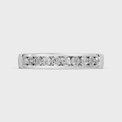 Diamond Minimalist Channel Set Round Cut Half Eternity