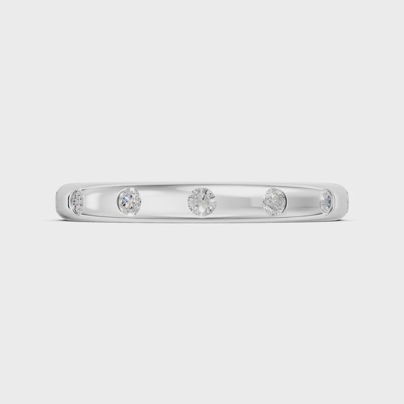 Diamond Flush Set Stacking Wedding Ring