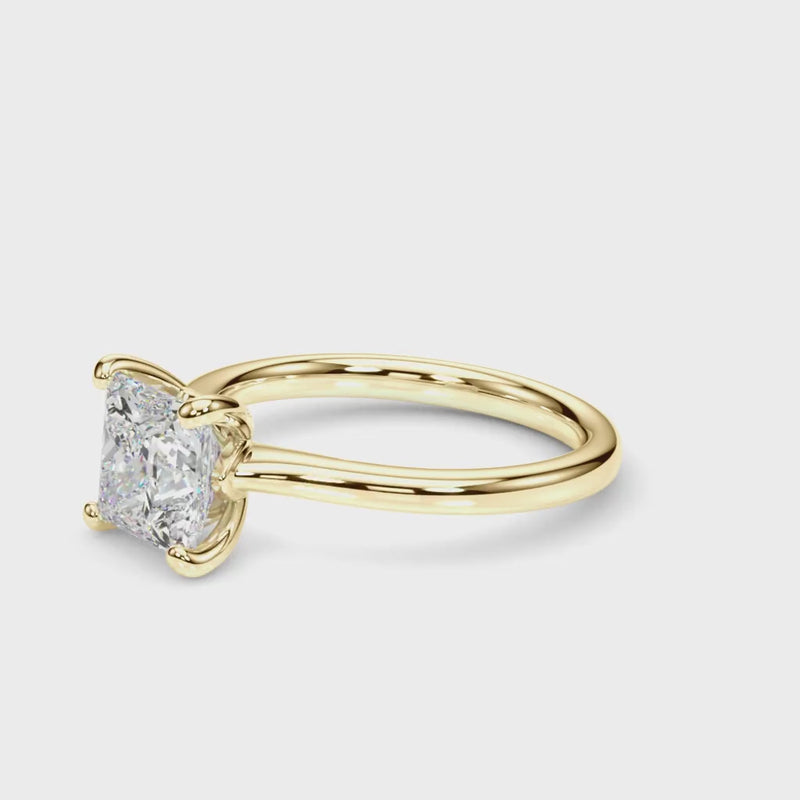 10k Yellow Gold Princess-Cut Solitaire Diamond Engagement Ring
