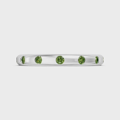 Peridot Flush Set Stacking Wedding Ring