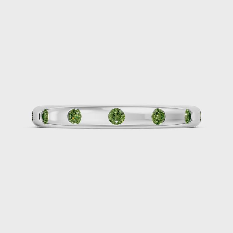 Peridot Flush Set Stacking Wedding Ring