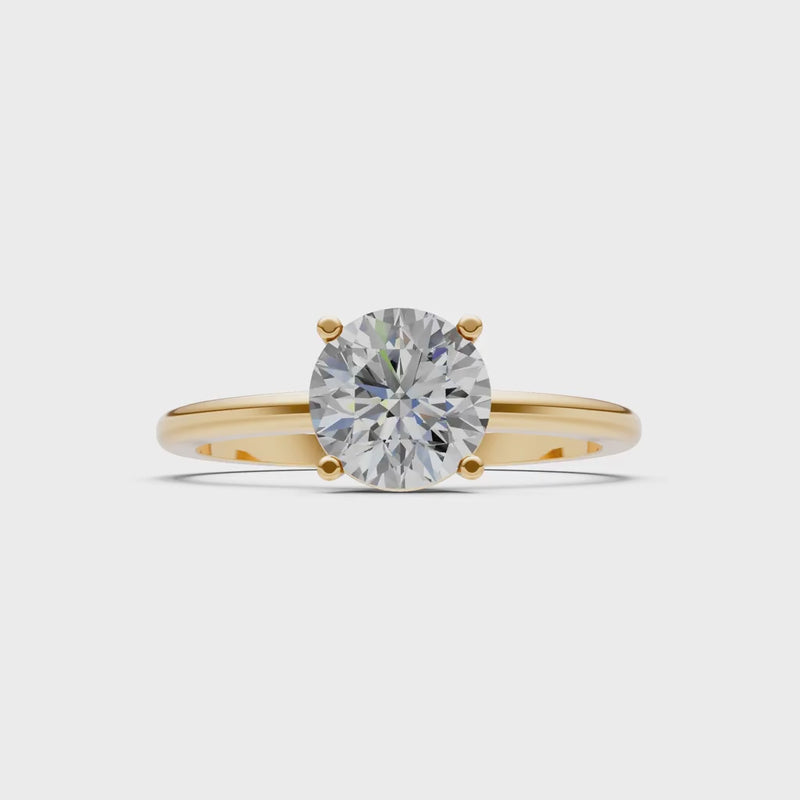 Classic Cathedral Solitaire Gemstone Engagement Ring, 1 Ctw