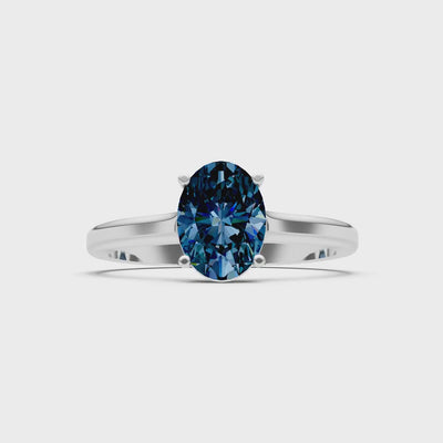 Created Alexandrite Oval 8x6mm Normal 4 Prong Solitaire 8x6 mm Oval Shape Engagement Ring Cathedral Setting