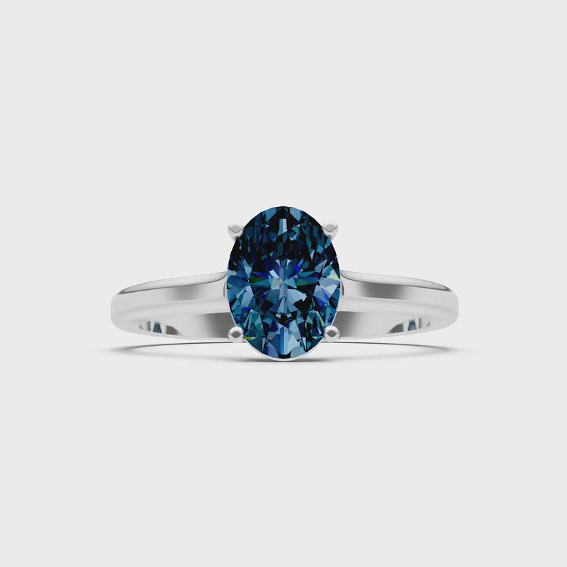 Created Alexandrite Oval 8x6mm Normal 4 Prong Solitaire 8x6 mm Oval Shape Engagement Ring Cathedral Setting
