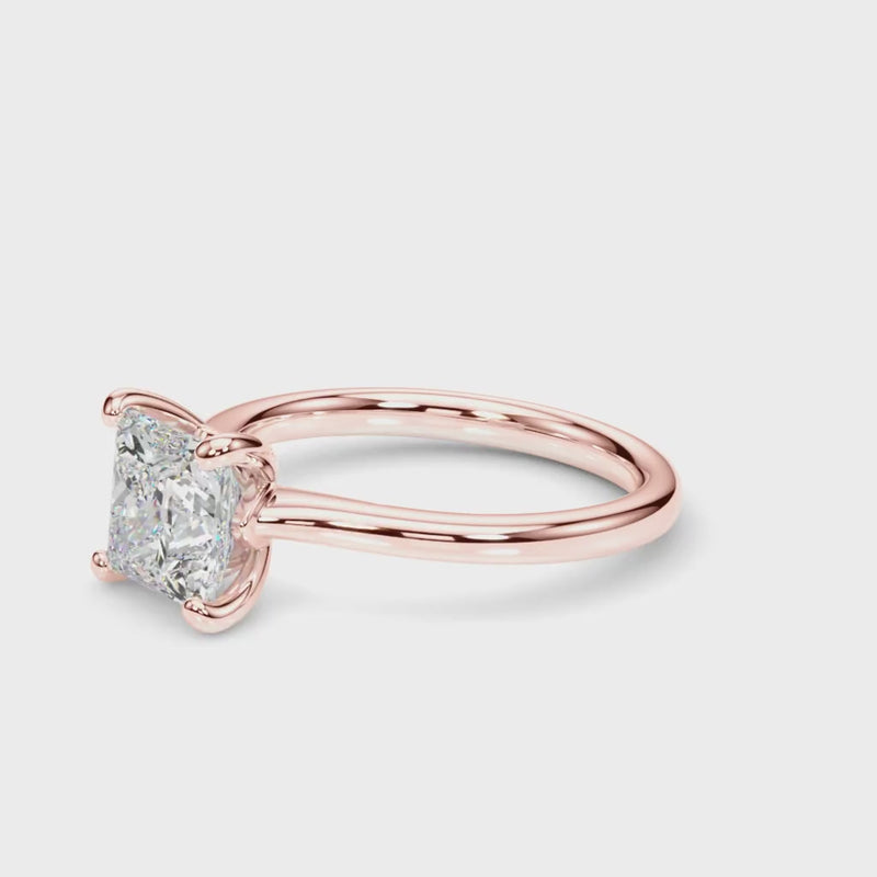 10k Yellow Gold Princess-Cut Solitaire Diamond Engagement Ring