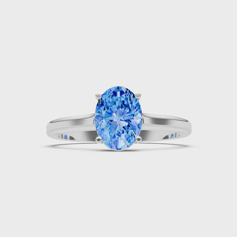 SBT Oval 8x6mm Normal Gold Quality 4 Prong Solitaire 8x6 mm Oval Shape Engagement Ring Cathedral Setting