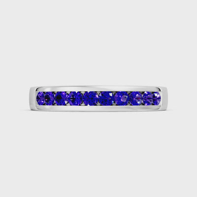 Amethyst Minimalist Channel Set Round Cut Half Eternity