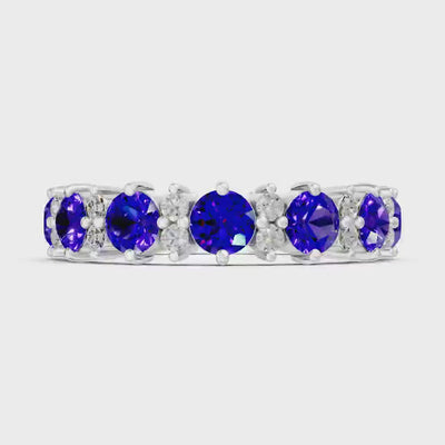 Amethyst Round Cut Full Eternity Band