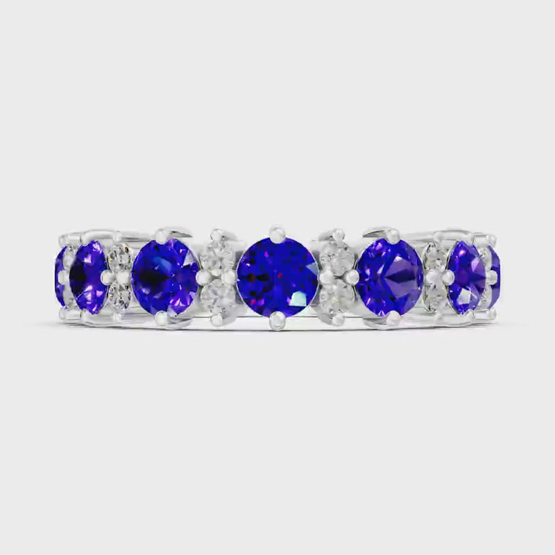 Amethyst Round Cut Full Eternity Band