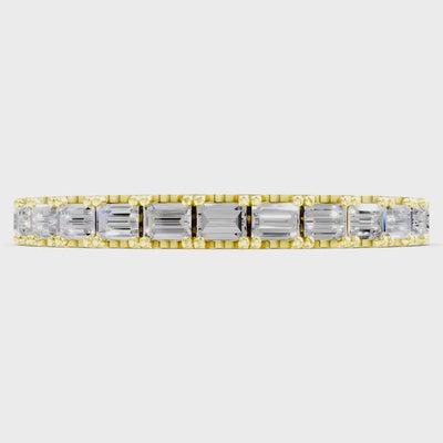 Straight Baguette Thin Half Eternity Gold Band