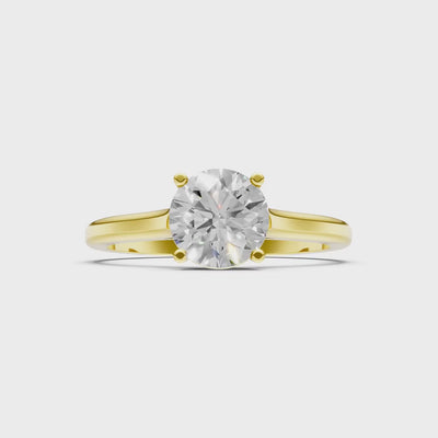 Round Cut Gemstone Solitaire Gold Ring
