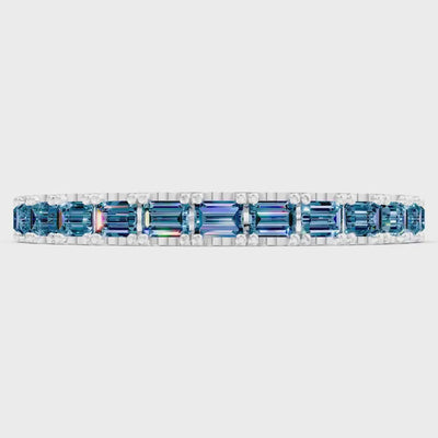 Alexandrite Straight Baguette Thin Half Eternity Band
