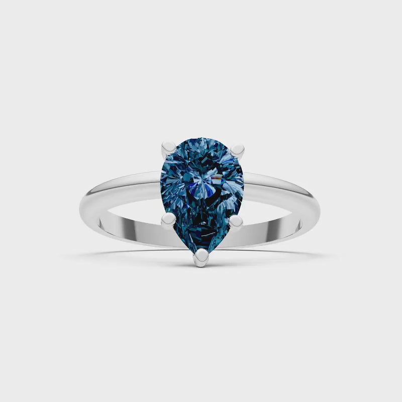 Alexandrite 5 Prong Pear Shape Solitaire Engagement Ring