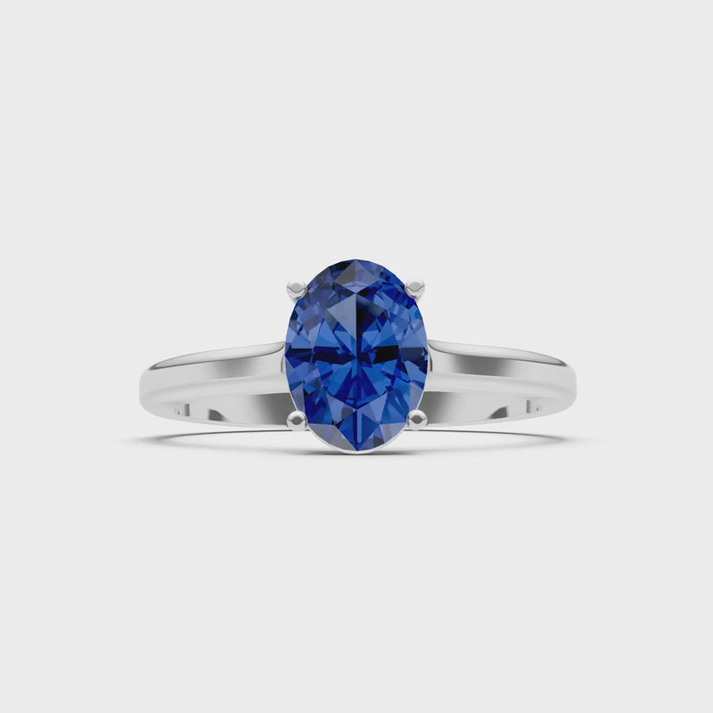 Created BSP Oval 8x6mm Normal 4 Prong Solitaire 8x6 mm Oval Shape Engagement Ring Cathedral Setting