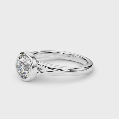 Ring for in 14K ROSE GOLD with 1 ct Synthetic LAB GROWN DIAMOND E Round VS1 - 4