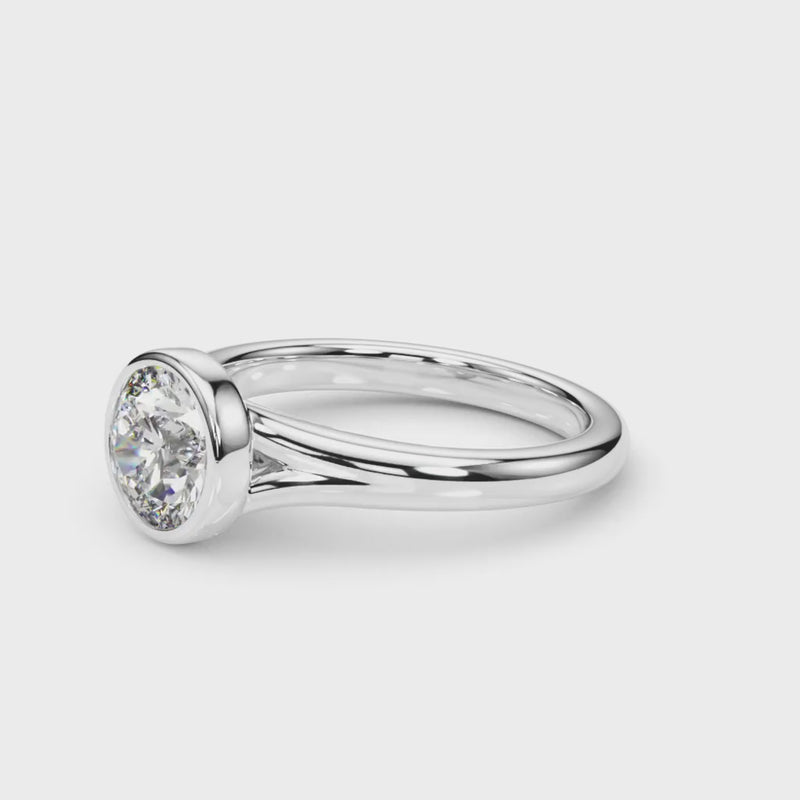 Ring for in 14K ROSE GOLD with 1 ct Synthetic LAB GROWN DIAMOND E Round VS1 - 4