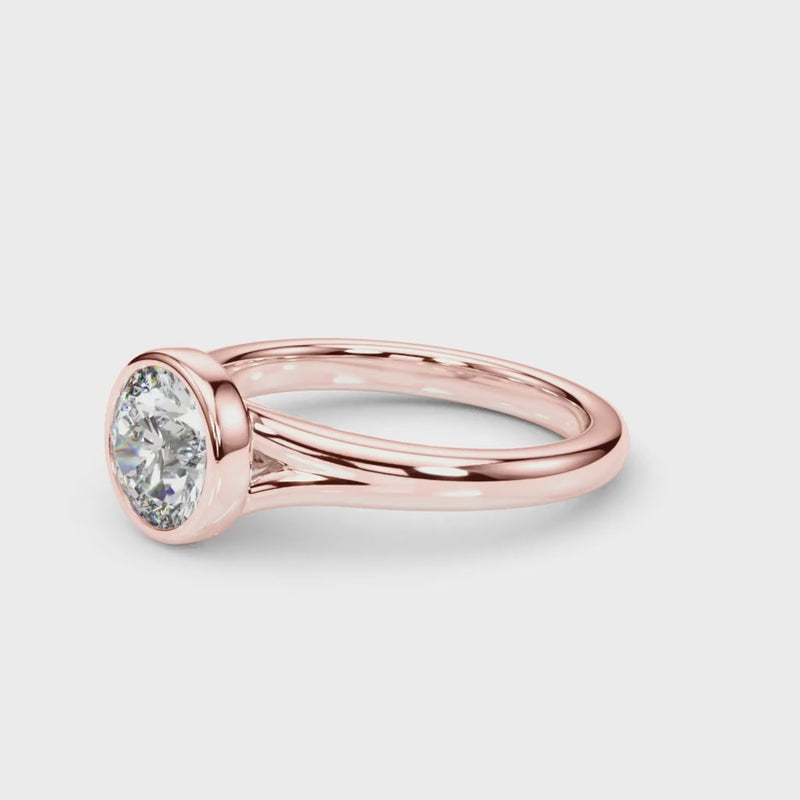 Ring for in 14K ROSE GOLD with 1 ct Synthetic LAB GROWN DIAMOND E Round VS1 - 4