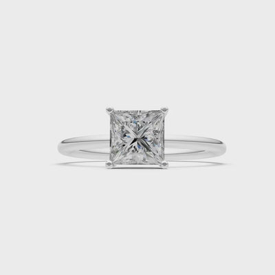 CVD Princess Cut 6mm 4 Prong Princess Cut Basket Classic Solitaire Engagement Ring