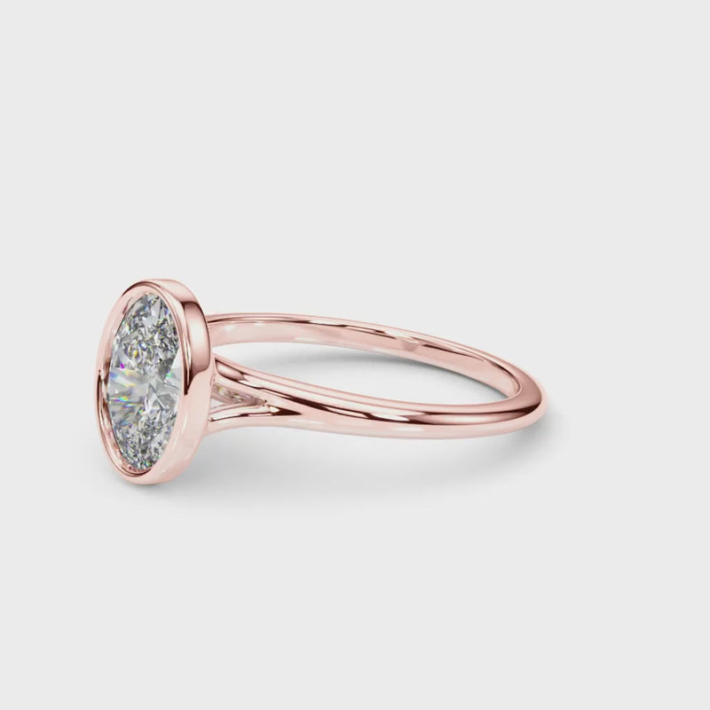 Peora Solid 10k Yellow Gold Ring - 1.20 Ct Lab Grown Diamond for - 8x6mm Oval Cut Promise, Engagement or Anniversary Ring, Jewelry Gift, w/Jewelry Box