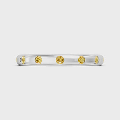 Citrine Flush Set Stacking Wedding Ring