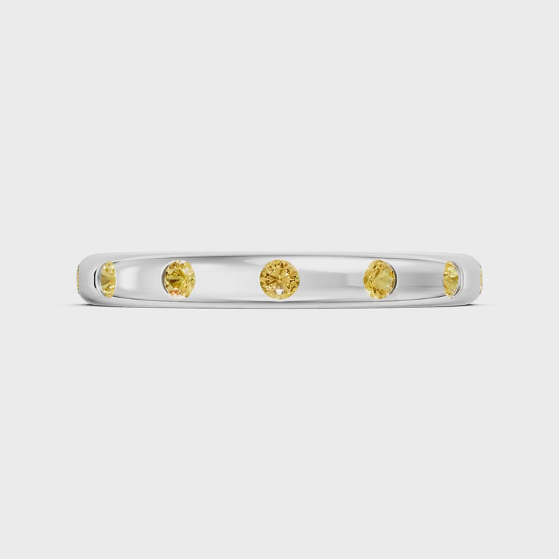 Citrine Flush Set Stacking Wedding Ring