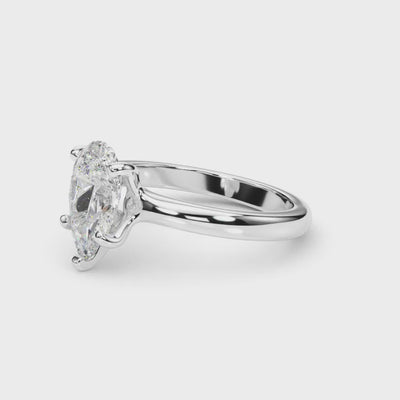 PEORA Solid 18K Yellow Gold Ring - 1 Ct Lab Grown Diamond for , 8.5x5.5mm Pear Shape Cut Promise, Engagement or Anniversary Ring, Jewelry Gift, w/Jewelry Box