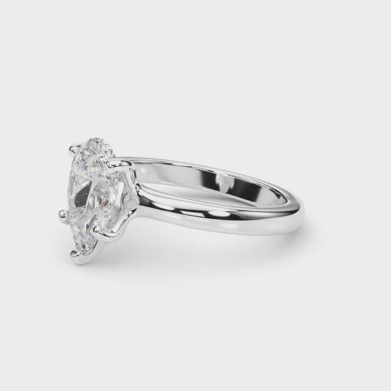 PEORA Solid 18K Yellow Gold Ring - 1 Ct Lab Grown Diamond for , 8.5x5.5mm Pear Shape Cut Promise, Engagement or Anniversary Ring, Jewelry Gift, w/Jewelry Box