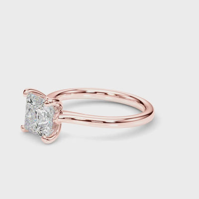 Alexandrite 4 Prong Princess Cut Solitaire Cathedral Ring