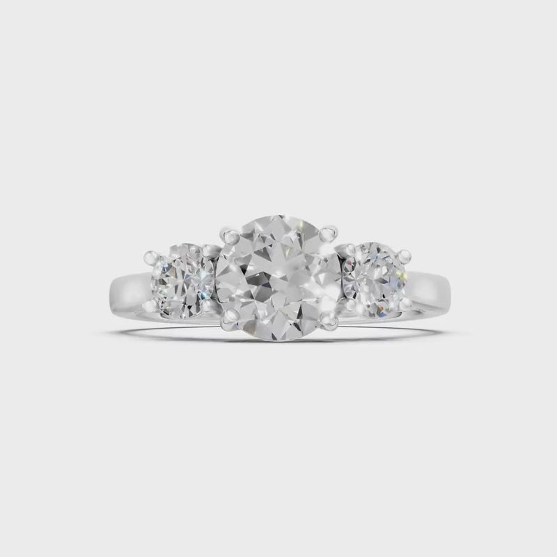 Diamond Three Round Cut Stone Ring