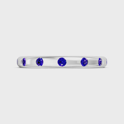 Amethyst Flush Set Stacking Wedding Ring