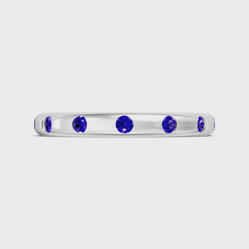 Amethyst Flush Set Stacking Wedding Ring