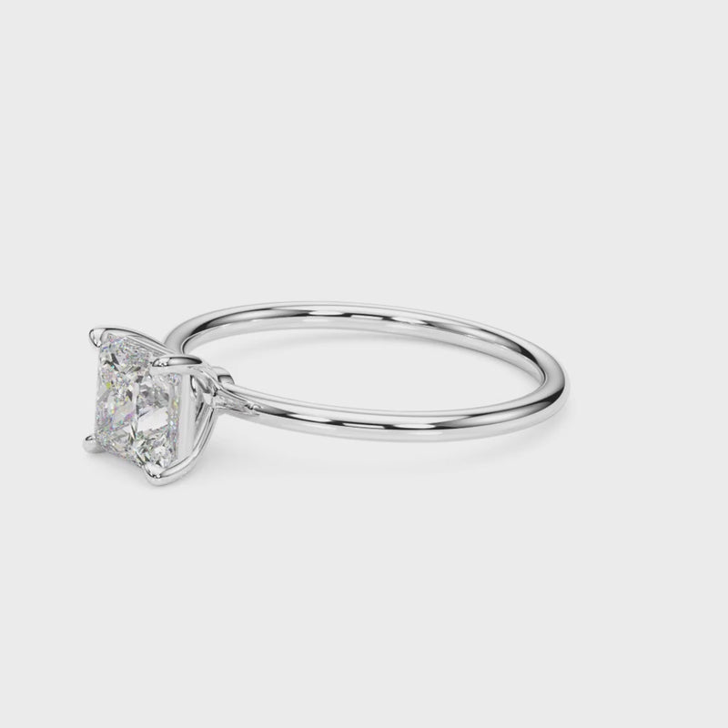 LBT Princess Cut 6mm Normal Gold Quality 4 Prong Princess Cut Basket Classic Solitaire Engagement Ring