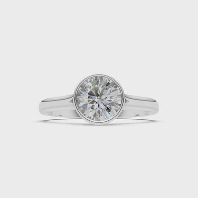 CVD Round 6.5mm Round Bezel Set Solitaire Ring
