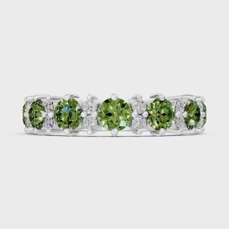 Peridot Round Cut Full Eternity Band