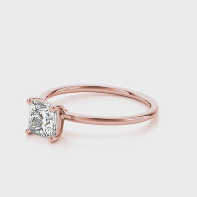 LBT Princess Cut 6mm Normal Gold Quality 4 Prong Princess Cut Basket Classic Solitaire Engagement Ring