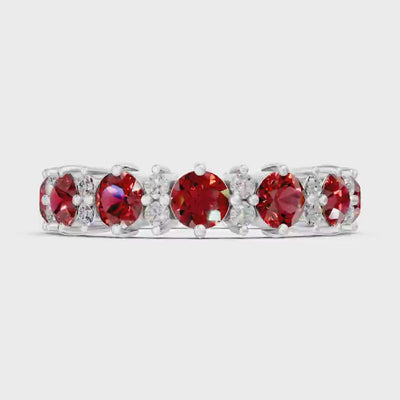Garnet Round Cut Full Eternity Band