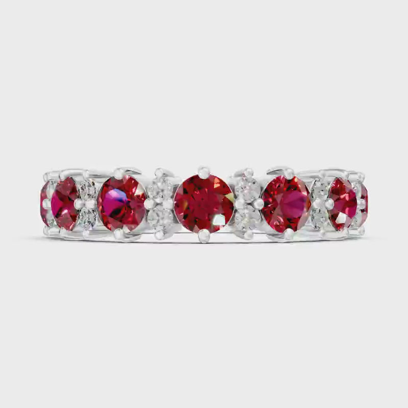 Ruby Round Cut Full Eternity Band