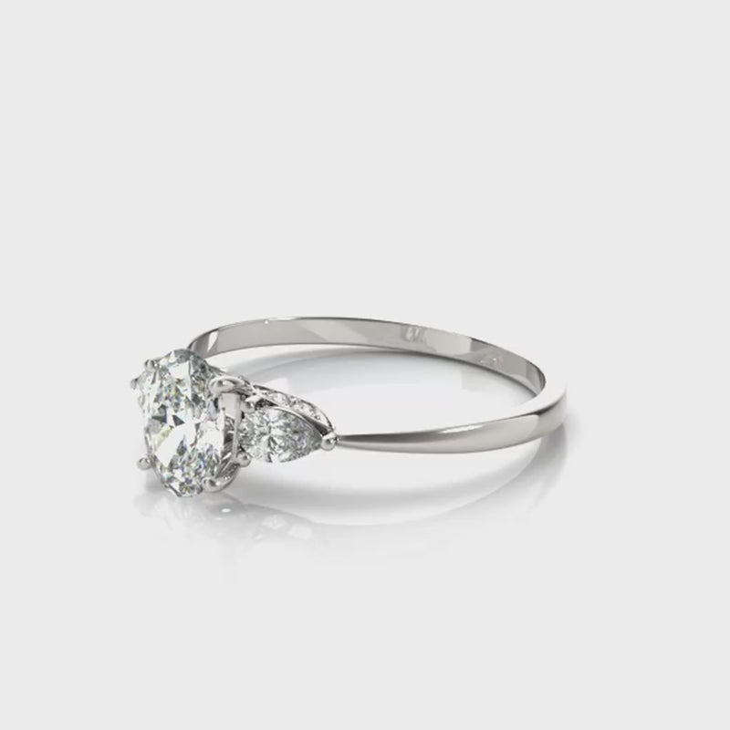 PEORA Solid 10k Yellow Gold Ring - 1.40 Ct Lab Grown Diamond for , 8x6mm Oval Cut Promise, Engagement or Anniversary Ring, Jewelry Gift, w/Jewelry Box