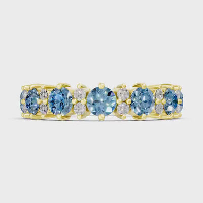 Round Gemstone Full Eternity Band